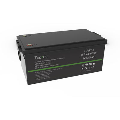 Batería de litio hierro fosfato de 5120Wh, 24V 200Ah Lifepo4 Batería de litio