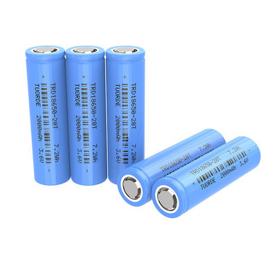Seguridad Célula cilíndrica de iones de litio 18650 2000mah 3.7V Batería recargable 15C descarga