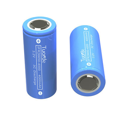 3.2V 4000mAh LFP 26650 Batería de célula 3C Descarga para energía de larga duración