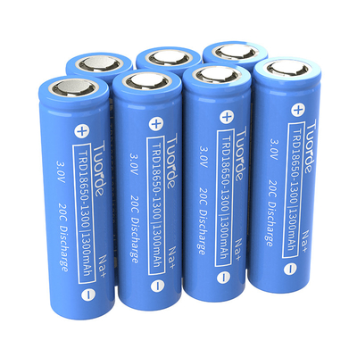 Vida útil del ciclo largo 18650 Batería de iones de sodio 1300mAh con voltaje de 3.0V
